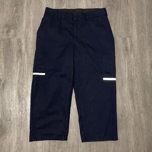 Stan Herman Cargo Pants Mens 33x24 Navy Blue Reflective Workwear Utility Postal